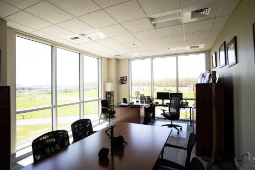 A view of the outside patio area at the new Shenandoah Valley Electric Cooperative facility.