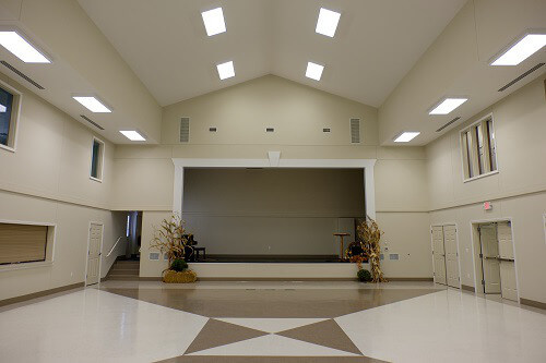 The balcony above the lobby area in the new Harrisonburg City Hall, Harrisonburg, VA.