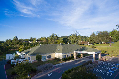 A hand drawn look at the architectural hyphen of the new Harrisonburg City Hall, Harrisonburg, VA. This is the glass atrium area that connects the old building to the new building.