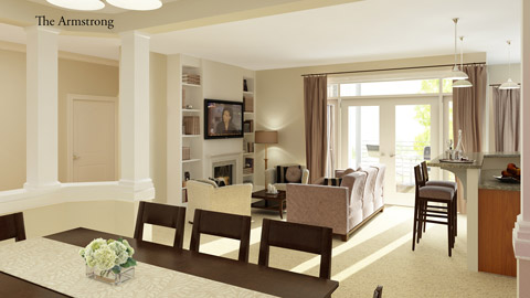 The balcony above the lobby area in the new Harrisonburg City Hall, Harrisonburg, VA.