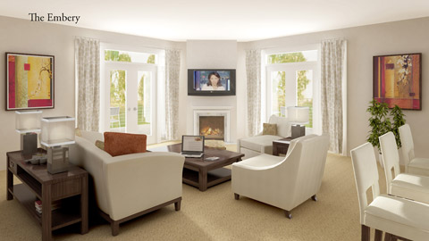 A hand drawn look at the architectural hyphen of the new Harrisonburg City Hall, Harrisonburg, VA. This is the glass atrium area that connects the old building to the new building.