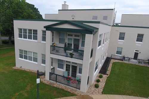 An aerial view of Harrisonburg City Hall, Harrisonburg, VA, where you can see all construction, old and new.