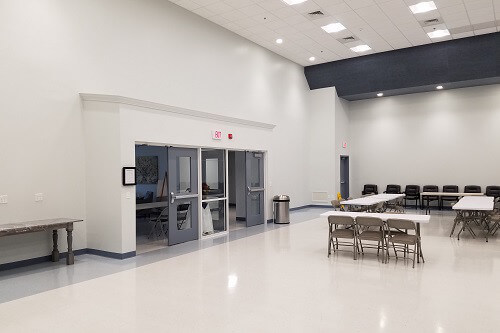 A hand drawn look at the architectural hyphen of the new Harrisonburg City Hall, Harrisonburg, VA. This is the glass atrium area that connects the old building to the new building.